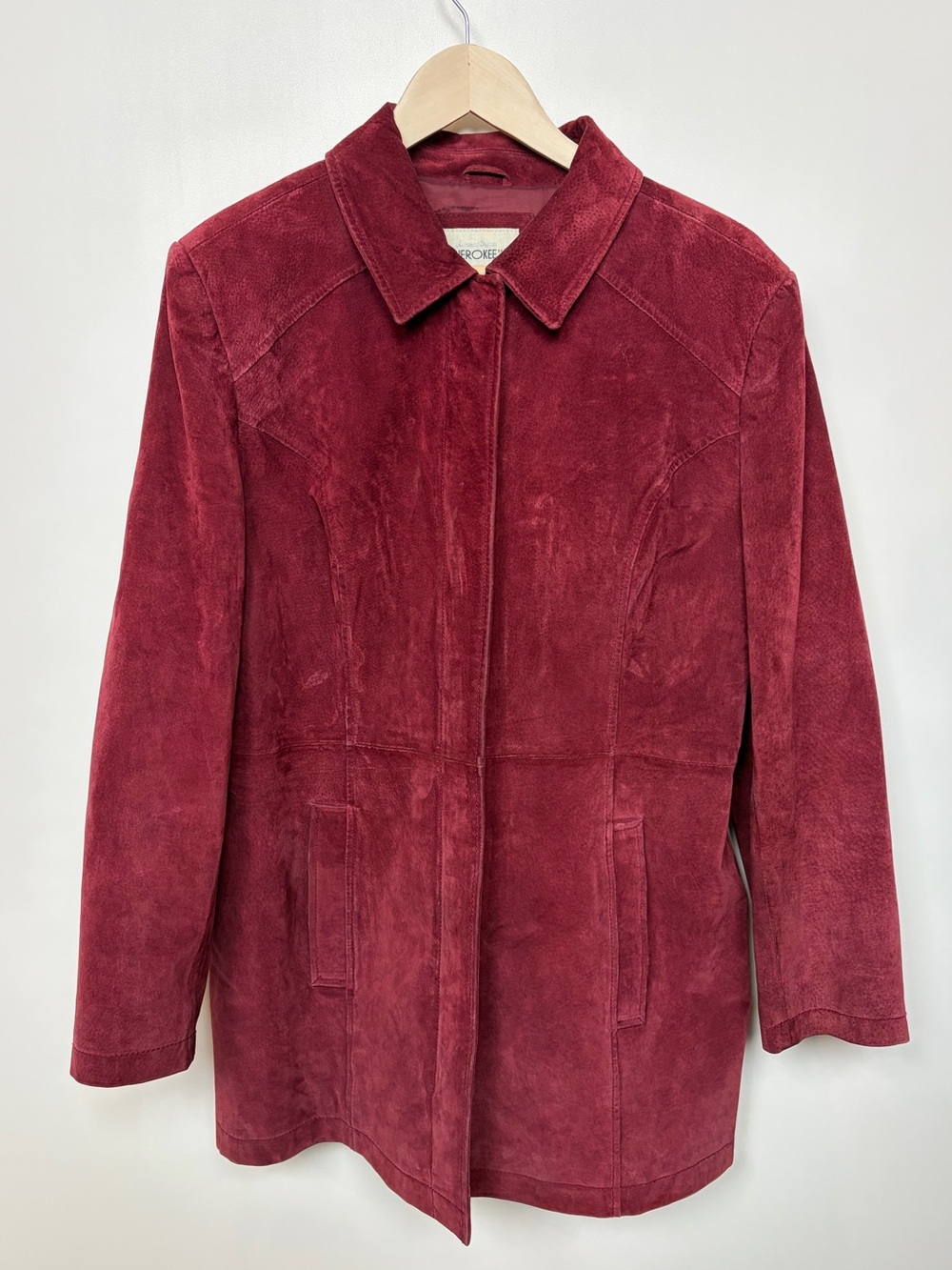 CHEROKEE Vintage Suede Cranberry Chore Jacket Genuine Suede Women’s Size Large